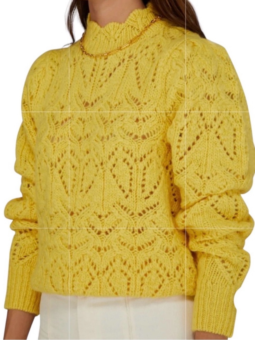 Isabel Marant Etoile Gaia Jumper Wool Knit Sweater Yellow FR 34 XS NWT PU1928